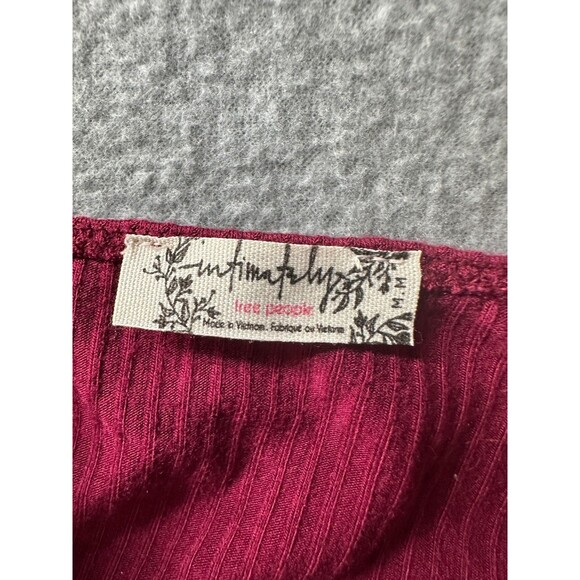Intimately Free People Golden Hour Set Size M Skirt Crop Top Maroon Ribbed Twist - Picture 12 of 13